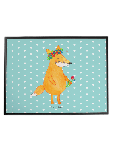 Mr. & Mrs. Panda tischpad Fuchs Blumen ohne Spruch in Türkis Pastell