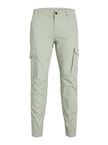 Jack & Jones Jogger Pants Militär Design Cargo Hose Elastischer Saum in Grün