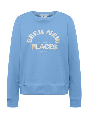 Cecil Sweatshirt mit Stickerei in Cloud Blue