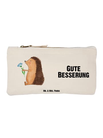 Mr. & Mrs. Panda Schminktasche Igel Blumen mit Spruch in Weiß