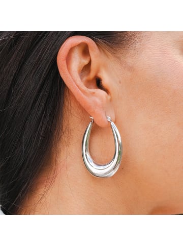 Adeliás Damen Ohrringe – Creole aus Edelstahl in silber