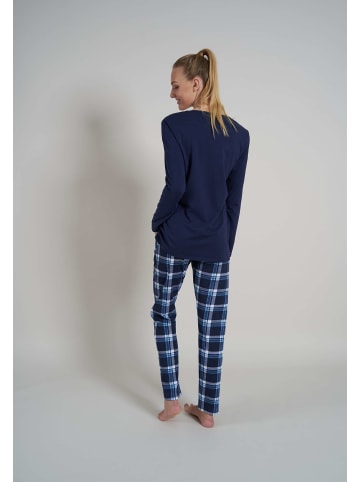 Götzburg Pyjama Josselin in blau-dunkel-Allover
