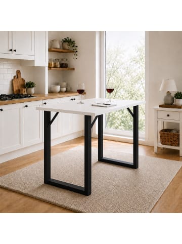 VCM  Holz Bartisch Stehtisch Tisch Tresen Xona 138x80 cm in Schwarz / Weiß