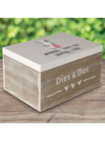 Mr. & Mrs. Panda Dekokiste Tante Shopping mit Spruch in Grau Pastell