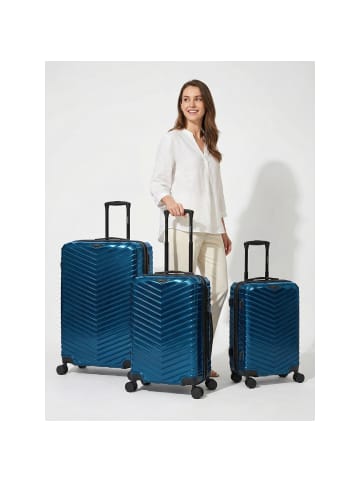 Redolz Essentials 18 2.0 4 Rollen Kofferset 3-teilig mit Dehnfalte metallic-blue shiny