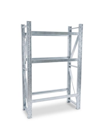 relaxdays Reifenregal in Silber - (B)120 x (H)180 x (T)50 cm