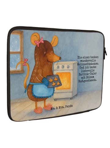 Mr. & Mrs. Panda Laptop Tasche Maus Kekse Design mit Spruch in Weiß