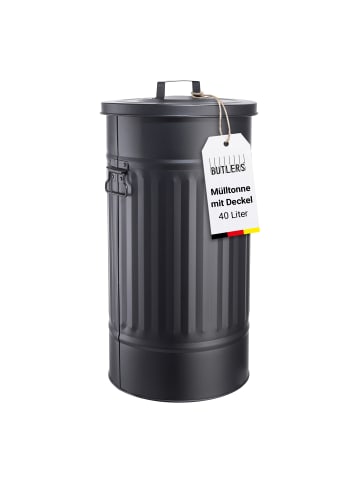 Butlers Mülltonne Oskar ZINC in Schwarz