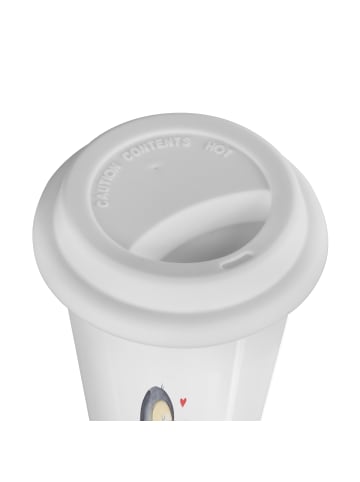 Mr. & Mrs. Panda Kaffeebecher To Go Pinguine Einschlafen mit Spruch in Weiß