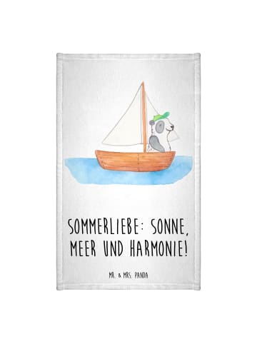 Mr. & Mrs. Panda Gästehandtuch Sommerliebe mit Spruch in Weiß