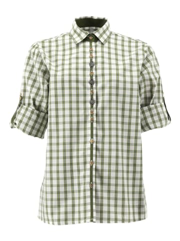 OS-Trachten Trachtenbluse Xenari in khaki/schlamm