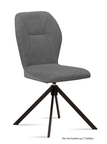 58 aufm Kessel ESSZIMMERSTUHL drehbar (2er-Set) Denyse 51x92x60 Schwarz/Grau