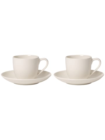 Villeroy & Boch 2er Set Espressotassen mit Untertassen For Me 70 ml in weiß