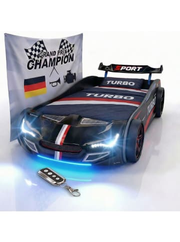 Coemo Autobett GTE im Rennwagen-Design mit Lattenrost in Schwarz