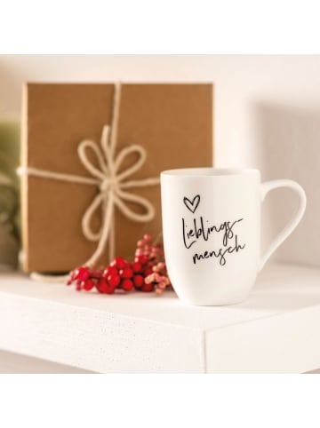 Villeroy & Boch 6er Set Becher mit Henkel 'Lieblingsmensch' Statement 290 ml weiß in weiß