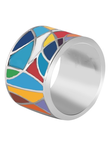 Adeliás Damen Edelstahl Ring Ringweite 62 in mehrfarbig