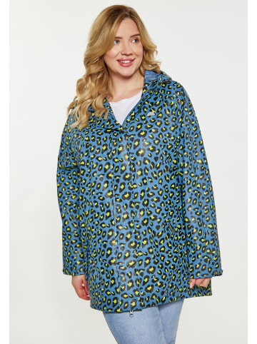 Schmuddelwedda Regenjacke in Stahlblau Limette Leo