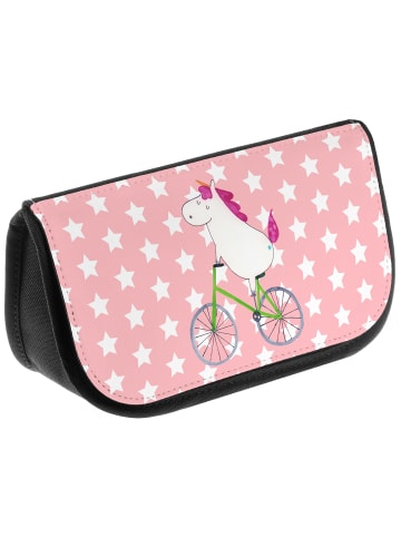 Mr. & Mrs. Panda Badtasche Einhorn Radfahrer ohne Spruch in Rot Pastell