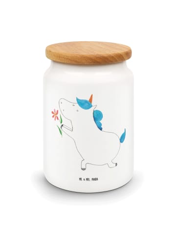 Mr. & Mrs. Panda Plätzchendose Einhorn Blume ohne Spruch in Weiß