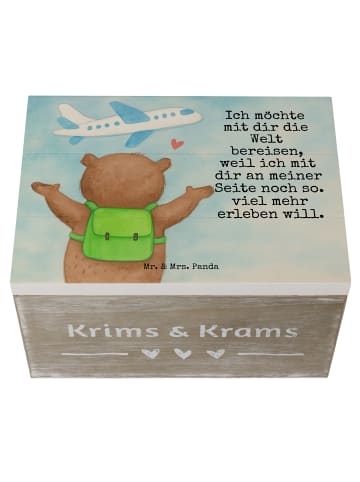 Mr. & Mrs. Panda fotobox Bär Flugzeug Design mit Spruch in Weiß