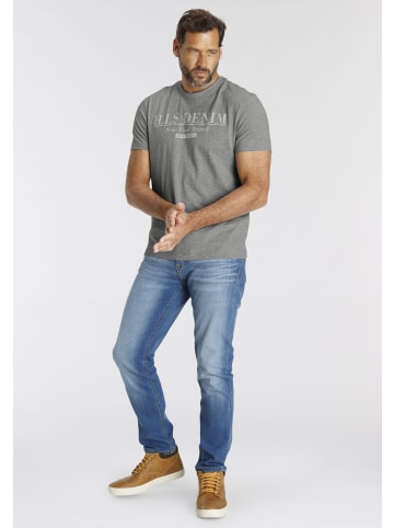 H.I.S. T-Shirt in grau meliert