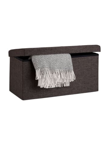 relaxdays Faltbare Sitzbank in Braun - (B)76 x (H)38 x (T)38 cm