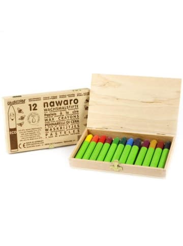 ÖkoNorm Wachskreide nawaro, Holzbox 12 Farben - ab 3 Jahren