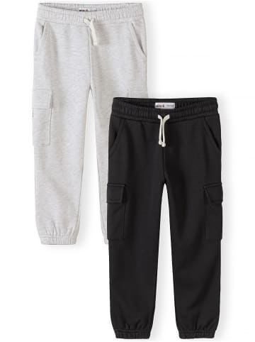 Minoti 2-er Pack Jogger Pants 30FLEECE156 in graumeliert