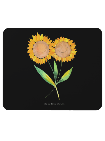 Mr. & Mrs. Panda Mousepad Blume Sonnenblume ohne Spruch in Schwarz