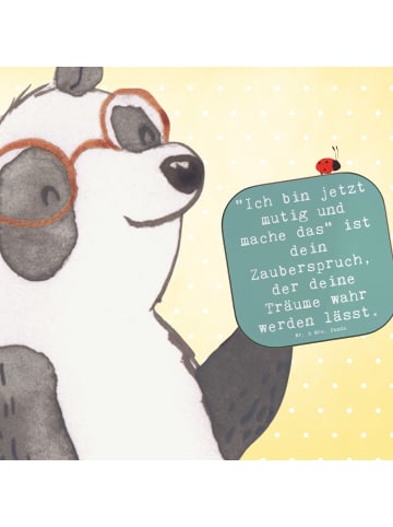 Mr. & Mrs. Panda Untersetzer für Gläser Spruch Mutig zu sich sel... in Meeresbrise