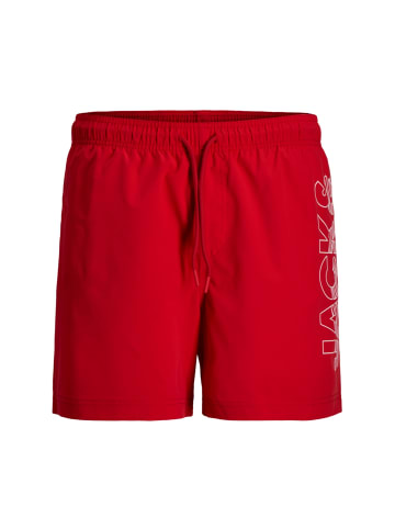 Jack & Jones Bade-Shorts 'Maui Wave Logo' in rot