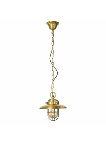 Licht-Erlebnisse Außen Pendelleuchte Ø 23 cm in Messing