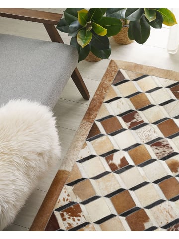 Beliani Patchwork SERINOVA in Braun/Beige - (W) 140 x (H) 1 x (L) 200 cm