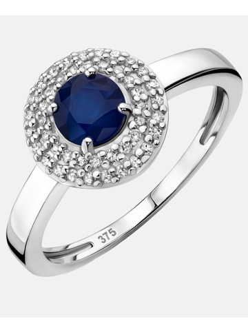 Diamant L'éternel Ring aus 375 Weißgold mit 0.17 Karat Diamant mit Saphir