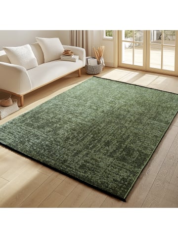 KADIMA DESIGN Teppich Kurzflor Unicolor Chenille Baumwolle Innen in Grün