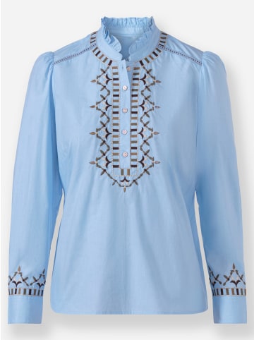 WITT WEIDEN Baumwollbluse in eisblau-gemustert