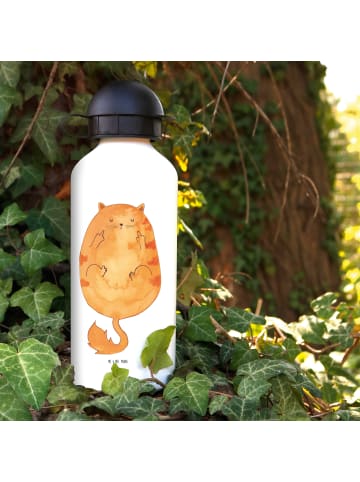 Mr. & Mrs. Panda Wasserflasche Katze Frühaufsteher ohne Spruch in Weiß