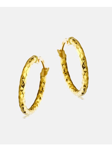 Diamant L'éternel Creolen aus 585 Gelbgold