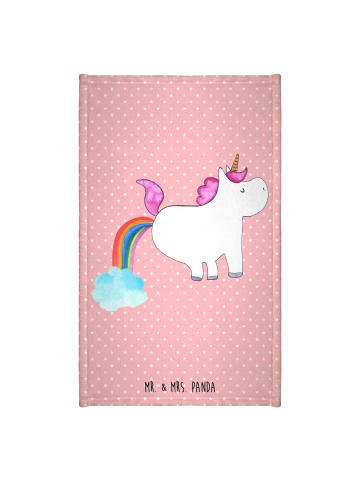 Mr. & Mrs. Panda Gästehandtuch Einhorn Pupsen ohne Spruch in Rot Pastell