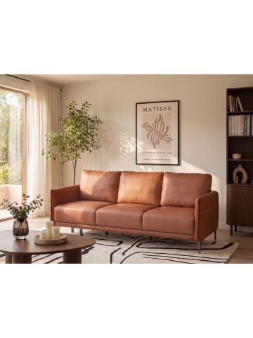 Beliani 3-Sitzer Sofa CILENS in Braun/Grau - (W) 152 x (H) 93 x (L) 73 cm