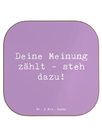 Mr. & Mrs. Panda Glas-Untersetzer Spruch Mutig zu Meinungen mit ... in Lavendeltraum