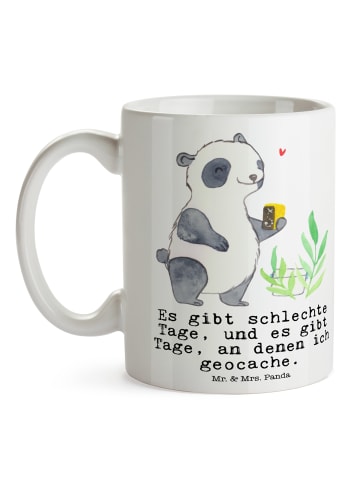 Mr. & Mrs. Panda Tasse Panda Geocaching mit Spruch in Weiß