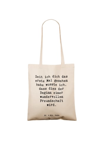 Mr. & Mrs. Panda Laptoptasche Spruch Neue Freunde finden mit Spruch in Creme