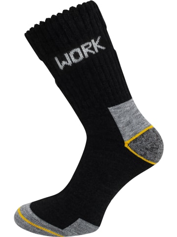 normani 6 Paar Arbeitssocken Work Wool in Schwarz/Grau/Gelb