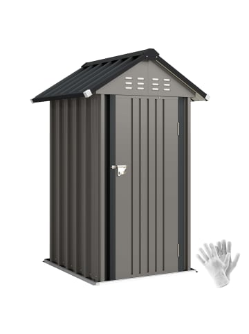 Outsunny Gartengerätehaus,122cm x 121cm x 192cm,grau