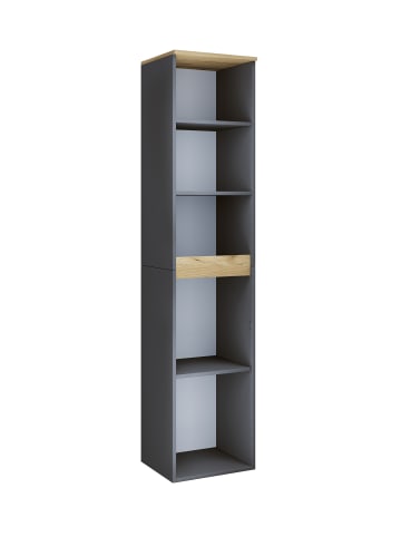 VCM  Holz Badmöbel mit Drehtür Wandregal Cosila in Anthrazit / Honig-Eiche