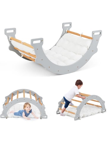 COSTWAY Kletterbogen mit weichem Kissen in Grau