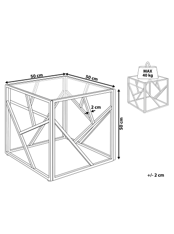 Beliani Beistelltisch ORLAND in Silber - (W) 50 x (H) 50 x (L) 50 cm