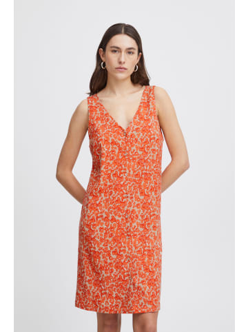 ICHI Blusenkleid IHAYA DR 20120970 geblümtes Kleid mit Knopfleiste in Orange