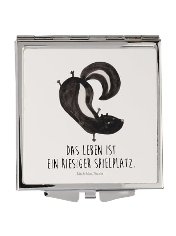 Mr. & Mrs. Panda Handtaschenspiegel quadratisch Stinktier Handst... in Weiß